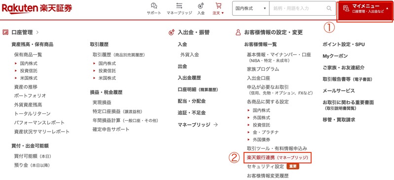 楽天証券　マネーブリッジ